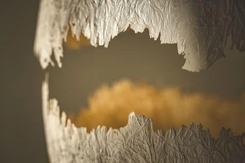 Close-up view of a white cracked egg texture Stock Photos