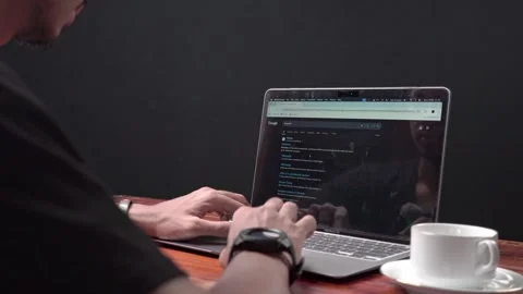 Close up view of the Wikipedia website on a laptop screen Stock Footage 304500901