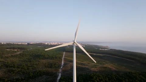 Close view of a wind turbine Stock Footage 300621836