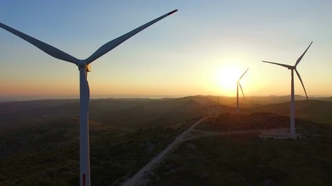 Close up view of windmill blades Stock Footage 72943146