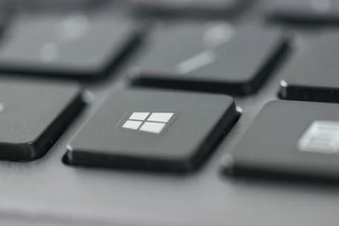 Close up view of windows icon on a computer keyboard keys Stock Photos