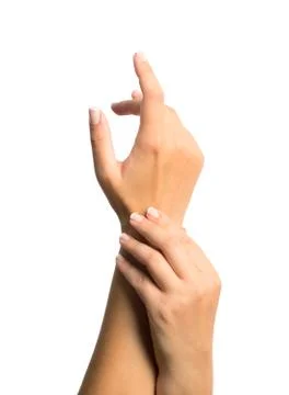 Close up view of woman hands Stock Photos