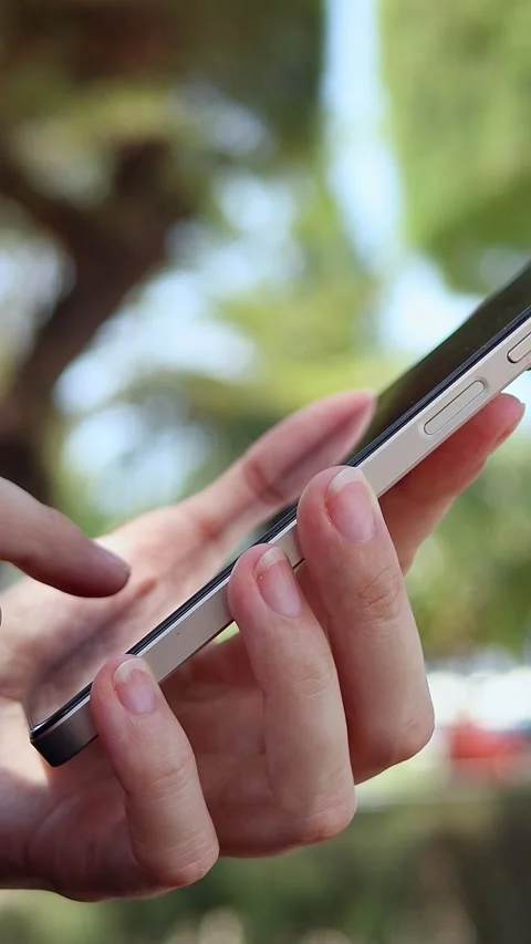 Close up view of woman using smartphone Stock Footage 310632522