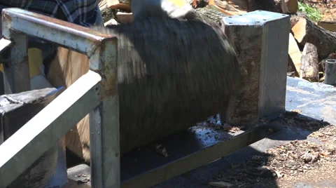 Close up view of wood splitting 4k Stock Footage 43227135