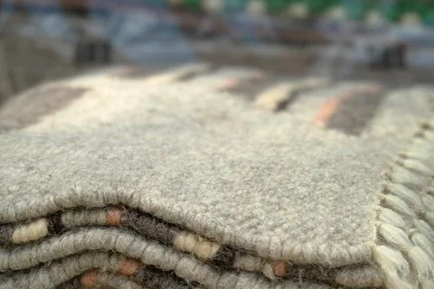 A close-up view of a wool blanket Stock Photos
