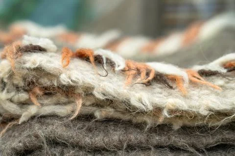 A close-up view of a wool blanket Stock Photos