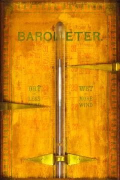 Close up of a vintage barometer Stock Photos