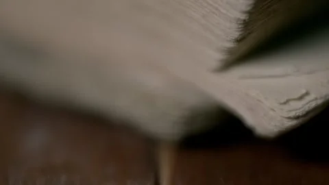 Close-Up of Vintage Book Pages Macro View Stock Footage 315624515