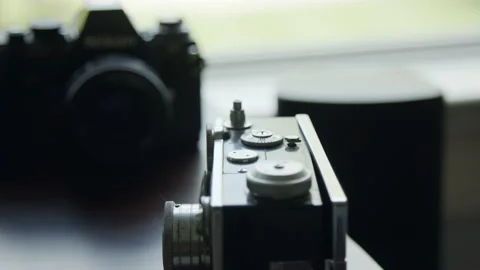 Close up of Vintage Camera Stock Footage 154755393