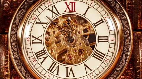 Close up on vintage clock Stock Footage 56026207