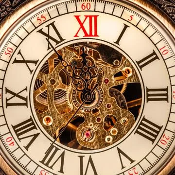 Close up on vintage clock Foto stock