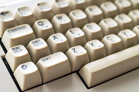Close-up of vintage computer keyboard Stock Photos