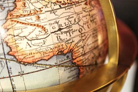 Close-up of a vintage globe Stock Photos