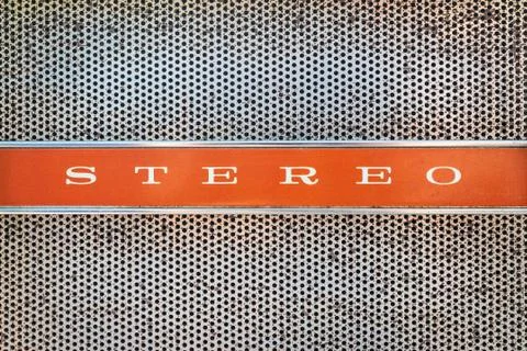 Close up of a vintage jukebox with the text stereo Stock Photos