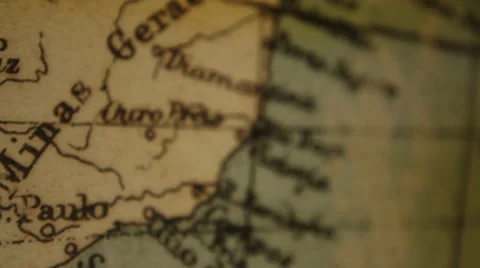 Close Up Of Vintage Map Stock Footage 34289128