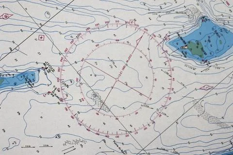 A close-up of a vintage map Stock Photos