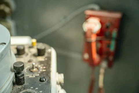 Close-Up of Vintage Naval Control Panel Stock Photos