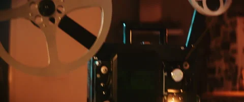 Close up vintage projector in movement Stock Footage 202266409