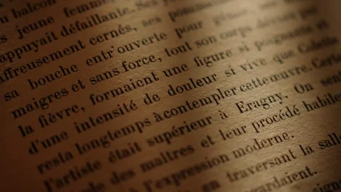 Close-up of vintage text on aged paper Stock Footage 297766820