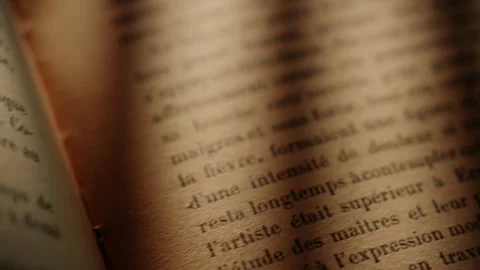 Close-up of vintage text on aged paper Stock Footage 297766899