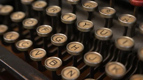 Close Up, Vintage Type Writer Keys and Letters Stock Footage 302191690