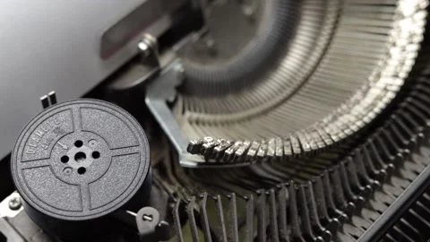 Close up of vintage typewriter Stock Footage 234352305