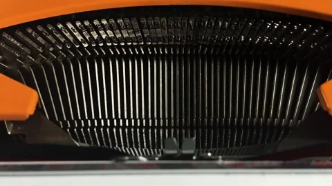 Close Up of Vintage Typewriter Mechanical Segment Stock Footage 339167882