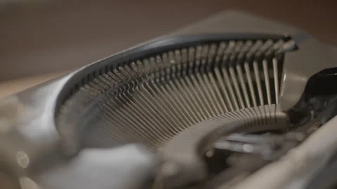 Close Up of Vintage Typewriter Mechanism Stock Footage 344626137