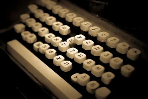 Close-up of a vintage typewriter . Stock Photos