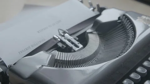 Close-Up of Vintage Typewriter Typing on Paper Stock Footage 344626218
