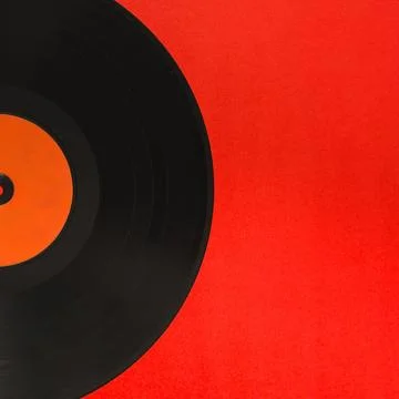 Close up vinyl record red background Stock Photos