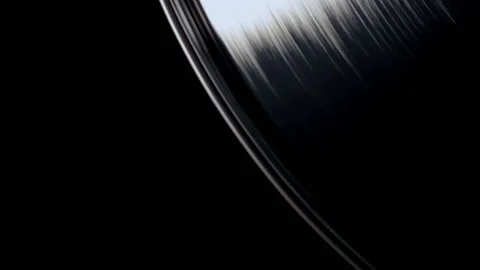 Close Up of Vinyl Record Spinning in Stop Motion on Turntable Stock Footage 148668260