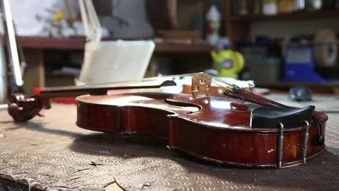 Close-up of a violin Stock Footage 83446323