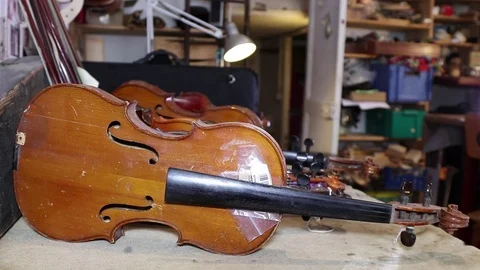 Close-up of a violin Stock Footage 83446658