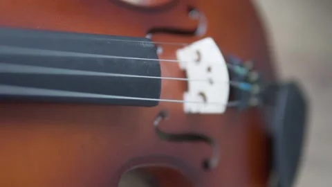Close-up, the violin half is on the table Stock Footage 145413274