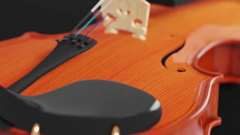 Close up violin isolated on black background Stock Footage 156054469