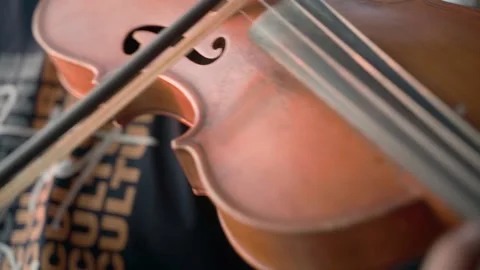 Close-up of the violinist, playing the violin, the concept of the music. Stock Footage 228732852