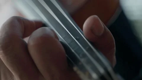 Close-up of the violinist, playing the violin, the concept of the music. Video stock 228732899