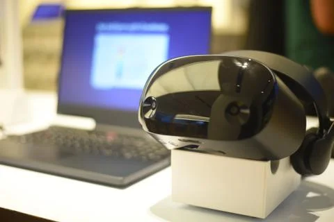 Close up on virtual reality goggles Stock Photos