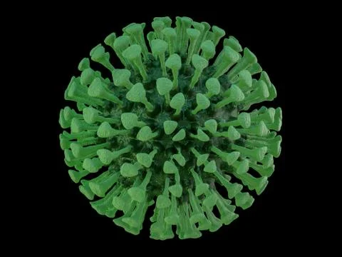 Close-up of virus or bacteria cells. 3D Illustrazione stock