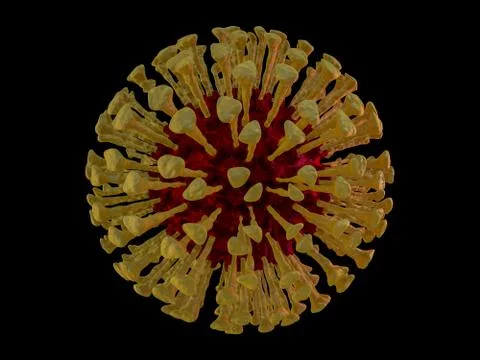 Close-up of virus or bacteria cells. 3D Illustrazione stock
