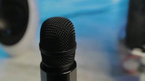 Close-up of vocal microphone, microphone parts Vídeos de archivo 306149253