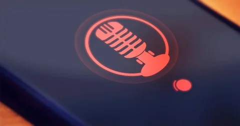 Close Up Voice Recording App, Users Privacy Concept Stock Footage 121823510