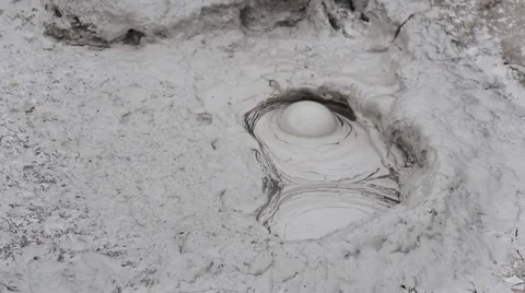Close up of a volcanic mud pool Stock Footage 49050745