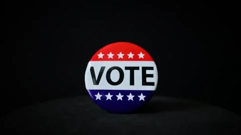 Close Up Of Vote Button On Black Background Stock Footage 338189860
