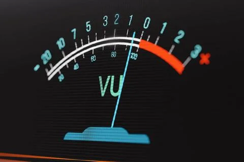  Close-up VU (volume unit) meter. Close up VU (volume unit) or level meter... Stock Photos