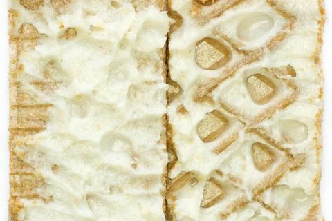 Close-up waffles with cream Фото