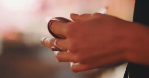 Close up of waitress's hands Stock Footage 203582006
