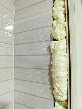 A close up of a wall with a bunch of foam on it Stock Photos