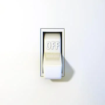 Close up of a wall light switch in the off position Stock Illustration